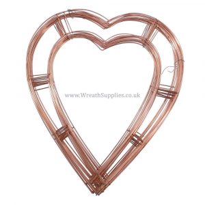 Pack of 20 wire heart shaped flat wreath frames