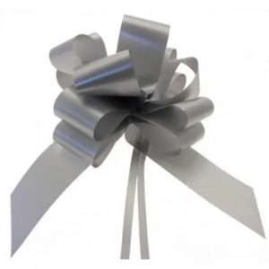 Silver wide ribbon bows
