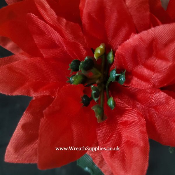 Red Poinsettia wreath pick