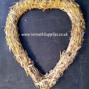 Straw heart shaped wreath base